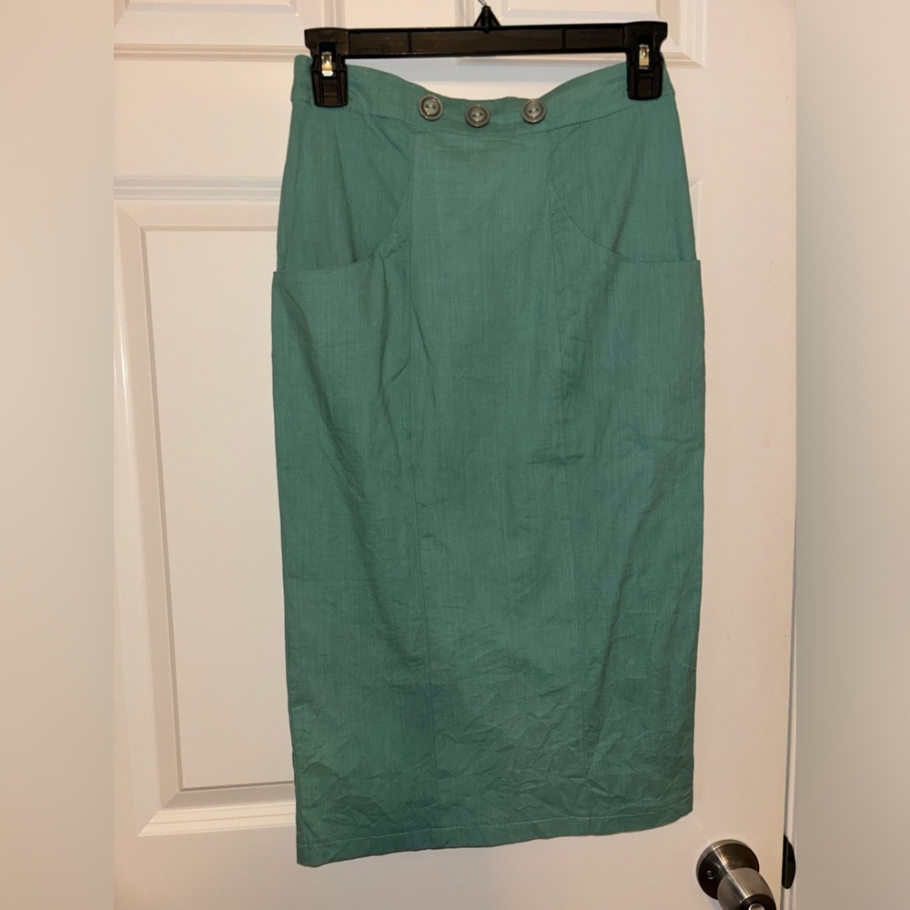 Collectif vintage London green pencil skirt size small